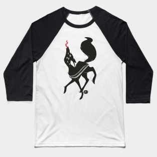 Creepy Cute Dancing Fox Creature Baseball T-Shirt